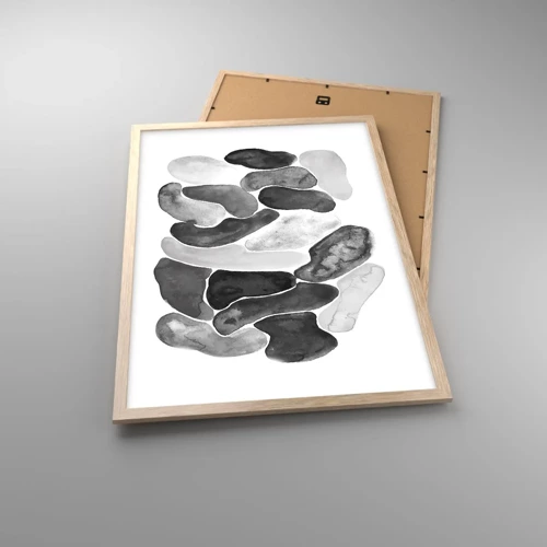 Affiche dans un chêne clair - Poster - Abstraction rocheuse - 50x70 cm