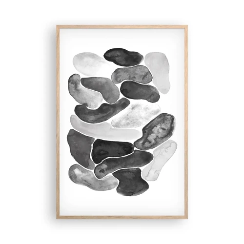 Affiche dans un chêne clair - Poster - Abstraction rocheuse - 61x91 cm
