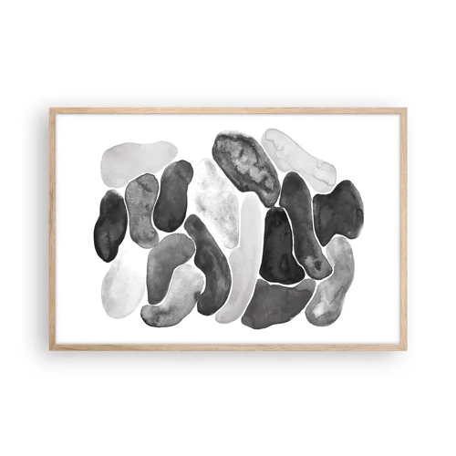 Affiche dans un chêne clair - Poster - Abstraction rocheuse - 91x61 cm