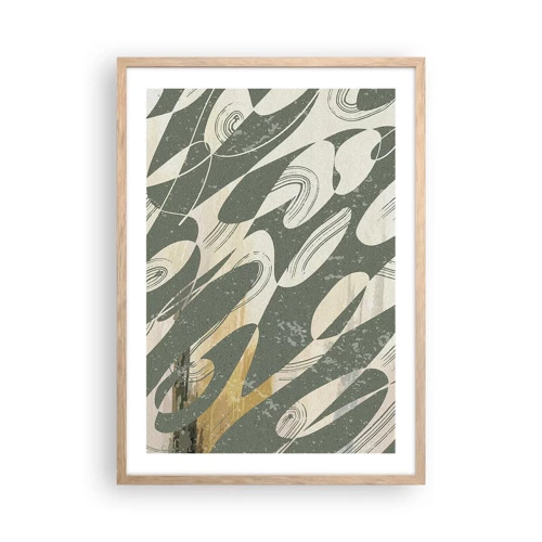 Affiche dans un chêne clair - Poster - Abstraction rythmique - 50x70 cm