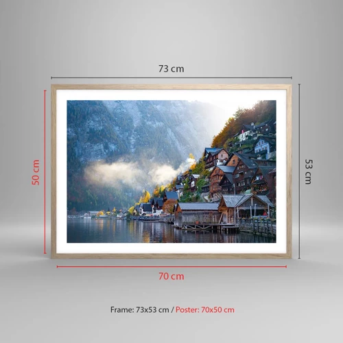 Affiche dans un chêne clair - Poster - Ambiance alpine - 70x50 cm