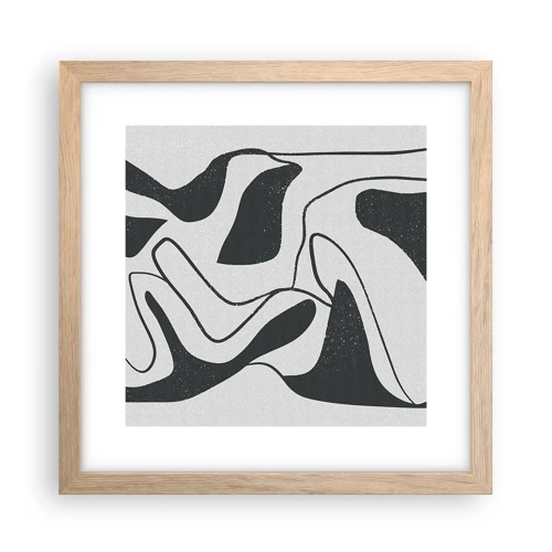 Affiche dans un chêne clair - Poster - Amusement de labyrinthe abstrait - 30x30 cm