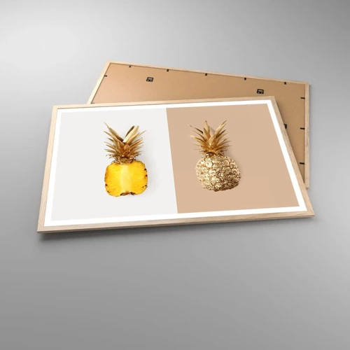 Affiche dans un chêne clair - Poster - Ananas pour nous - 91x61 cm