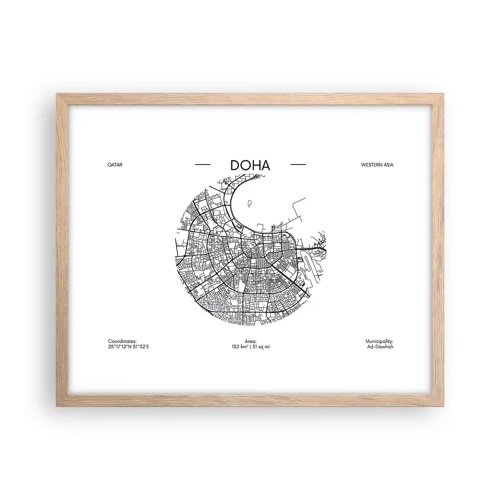 Affiche dans un chêne clair - Poster - Anatomie de Doha - 50x40 cm