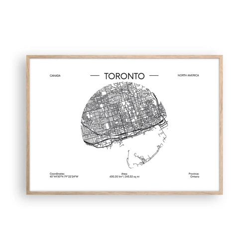 Affiche dans un chêne clair - Poster - Anatomie de Toronto - 100x70 cm