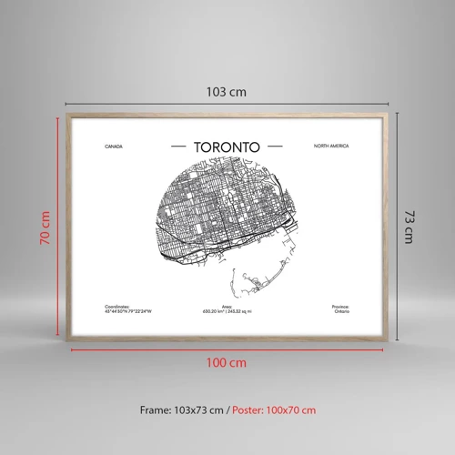 Affiche dans un chêne clair - Poster - Anatomie de Toronto - 100x70 cm