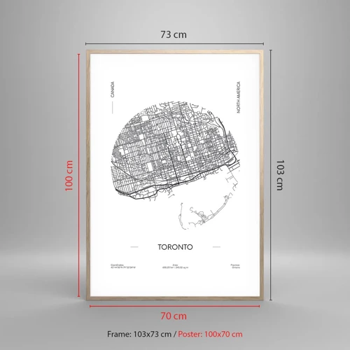 Affiche dans un chêne clair - Poster - Anatomie de Toronto - 70x100 cm