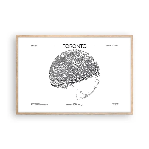 Affiche dans un chêne clair - Poster - Anatomie de Toronto - 91x61 cm