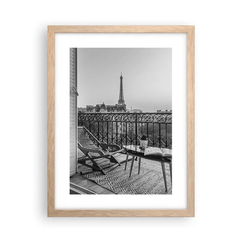 Affiche dans un chêne clair - Poster - Après-midi parisien - 30x40 cm