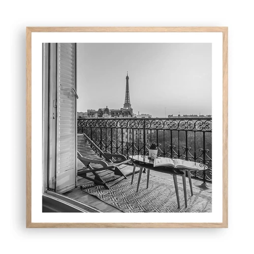 Affiche dans un chêne clair - Poster - Après-midi parisien - 60x60 cm