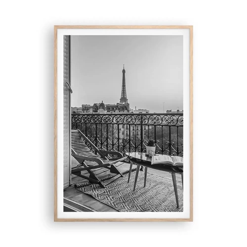 Affiche dans un chêne clair - Poster - Après-midi parisien - 70x100 cm