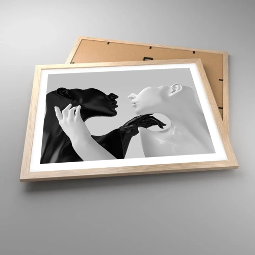 Affiche dans un chêne clair - Poster - Attraction - désir - 50x40 cm