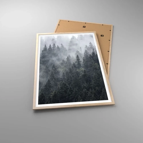 Affiche dans un chêne clair - Poster - Aube de la forêt - 61x91 cm
