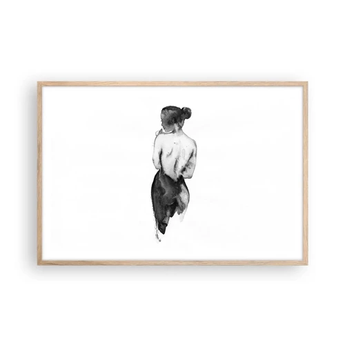 Affiche dans un chêne clair - Poster - Auprès d'elle, le monde disparaît - 91x61 cm