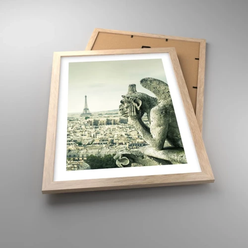 Affiche dans un chêne clair - Poster - Bavardage parisien - 30x40 cm