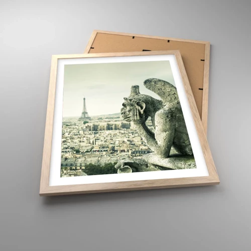 Affiche dans un chêne clair - Poster - Bavardage parisien - 40x50 cm