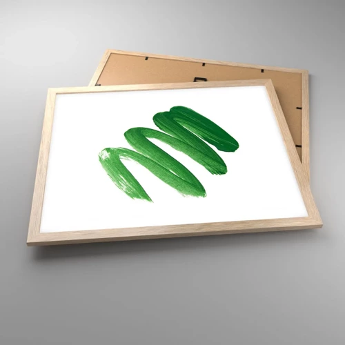 Affiche dans un chêne clair - Poster - Blague verte - 50x40 cm