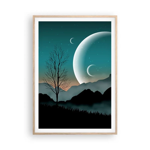 Affiche dans un chêne clair - Poster - Carnaval de la nuit étoilée - 70x100 cm