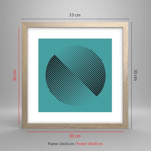Affiche dans un chêne clair - Poster - Cercle – une variation géométrique - 30x30 cm