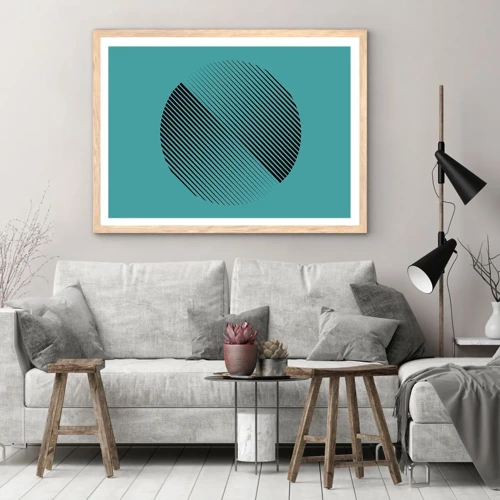 Affiche dans un chêne clair - Poster - Cercle – une variation géométrique - 50x40 cm