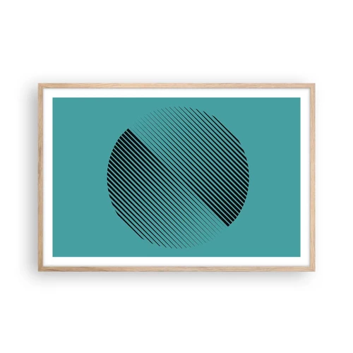 Affiche dans un chêne clair - Poster - Cercle – une variation géométrique - 91x61 cm