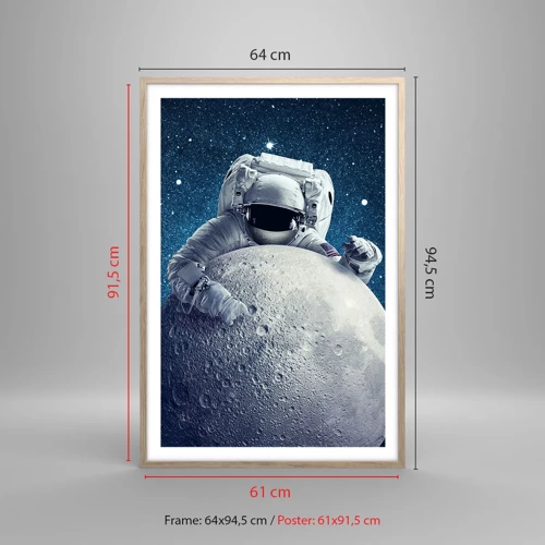 Affiche dans un chêne clair - Poster - Comique de l'espace - 61x91 cm