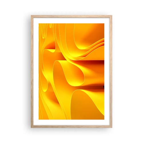 Affiche dans un chêne clair - Poster - Comme les vagues du soleil - 50x70 cm