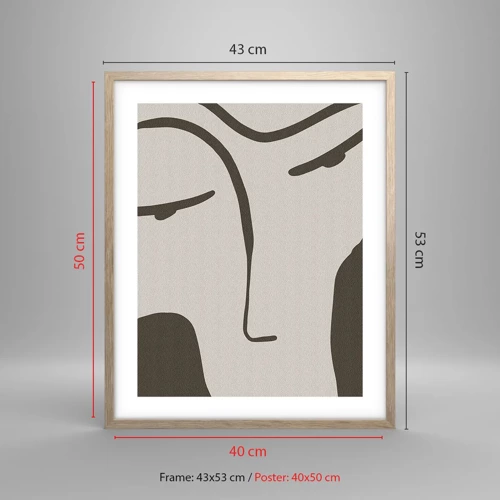 Affiche dans un chêne clair - Poster - Comme un tableau de Modigliani - 40x50 cm