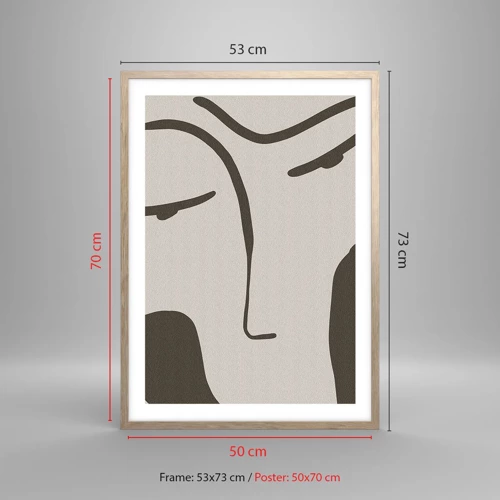 Affiche dans un chêne clair - Poster - Comme un tableau de Modigliani - 50x70 cm