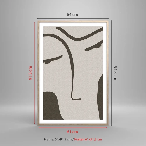Affiche dans un chêne clair - Poster - Comme un tableau de Modigliani - 61x91 cm