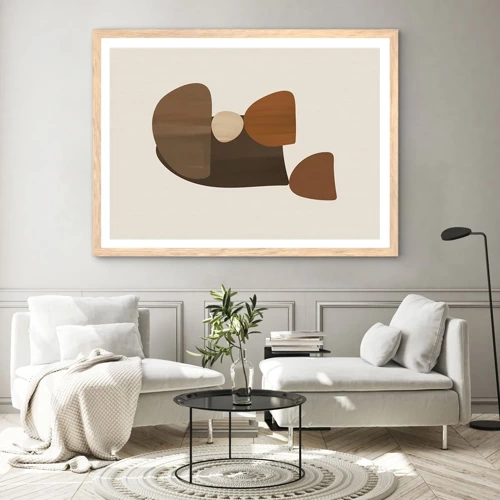 Affiche dans un chêne clair - Poster - Composition de marrons - 100x70 cm