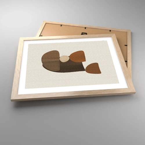 Affiche dans un chêne clair - Poster - Composition de marrons - 40x30 cm
