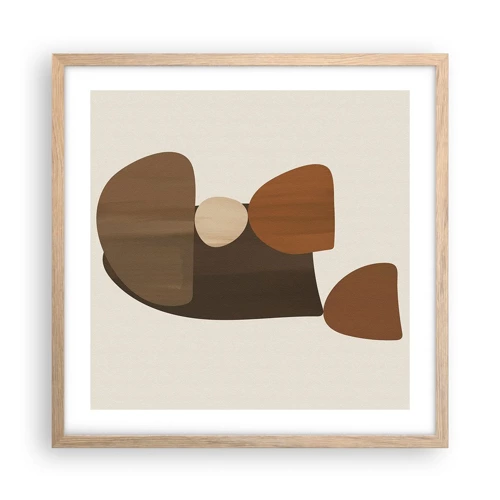 Affiche dans un chêne clair - Poster - Composition de marrons - 50x50 cm