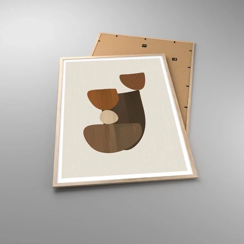 Affiche dans un chêne clair - Poster - Composition de marrons - 70x100 cm