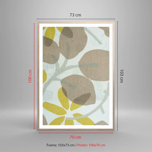 Affiche dans un chêne clair - Poster - Composition en plein soleil - 70x100 cm