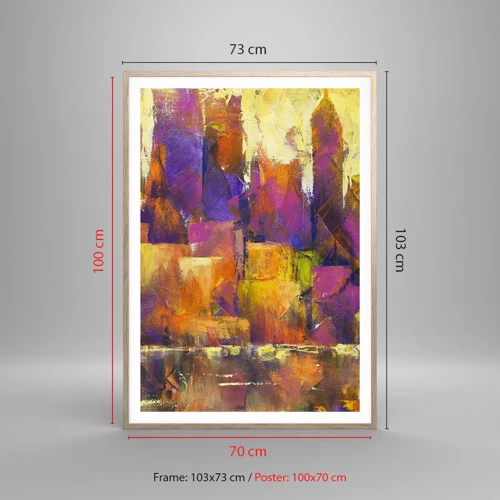 Affiche dans un chêne clair - Poster - Composition métropolitaine - 70x100 cm