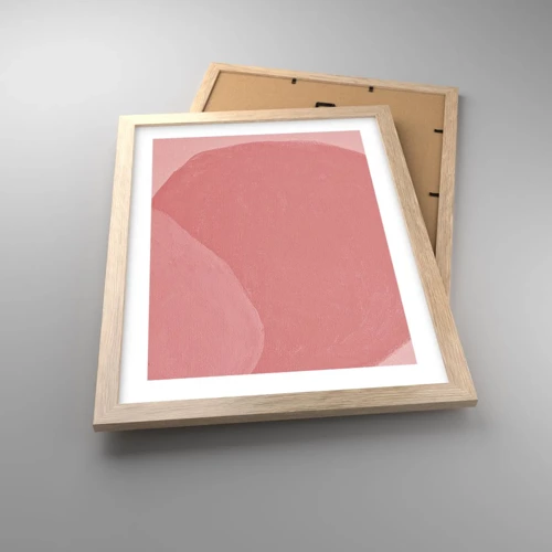 Affiche dans un chêne clair - Poster - Composition organique en rose - 30x40 cm
