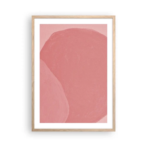 Affiche dans un chêne clair - Poster - Composition organique en rose - 50x70 cm