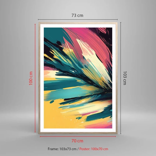 Affiche dans un chêne clair - Poster - Composition – une explosion de joie - 70x100 cm