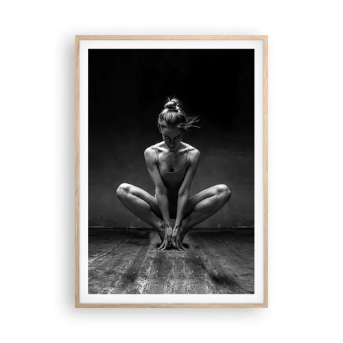Affiche dans un chêne clair - Poster - Concentration de l'énergie de la danse - 70x100 cm