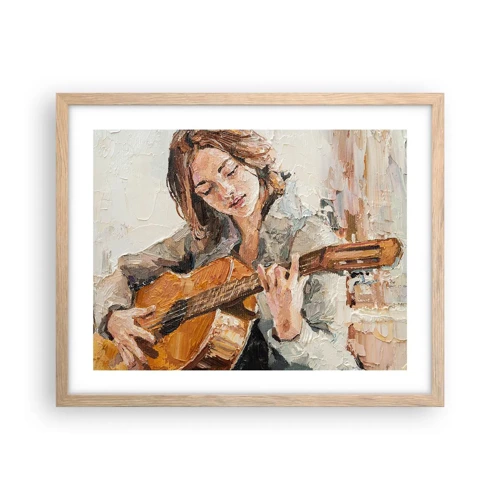 Affiche dans un chêne clair - Poster - Concerto pour guitare et coeur de fille - 50x40 cm