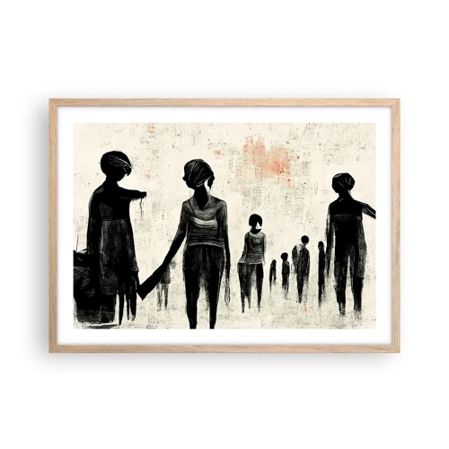 Affiche dans un chêne clair - Poster - Contre la solitude - 70x50 cm