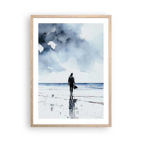 Affiche dans un chêne clair - Poster - Conversation avec la mer - 50x70 cm