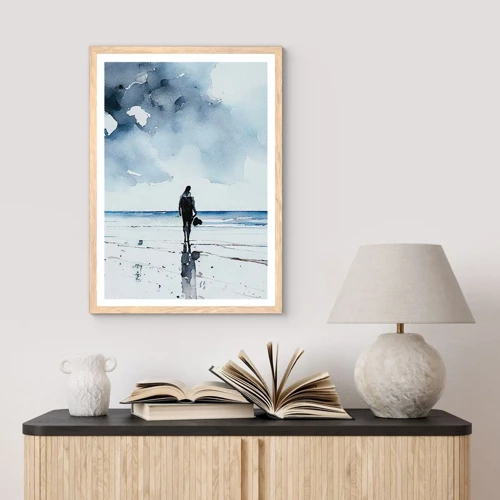 Affiche dans un chêne clair - Poster - Conversation avec la mer - 50x70 cm
