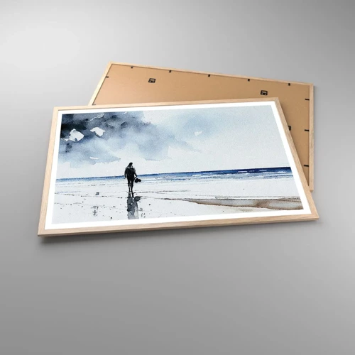 Affiche dans un chêne clair - Poster - Conversation avec la mer - 91x61 cm