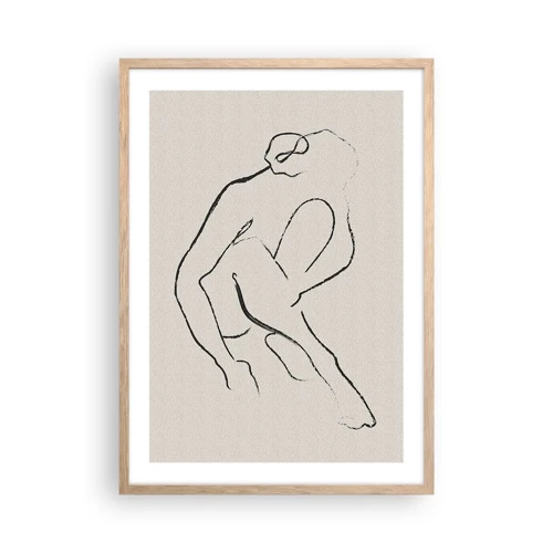 Affiche dans un chêne clair - Poster - Croquis intime - 50x70 cm