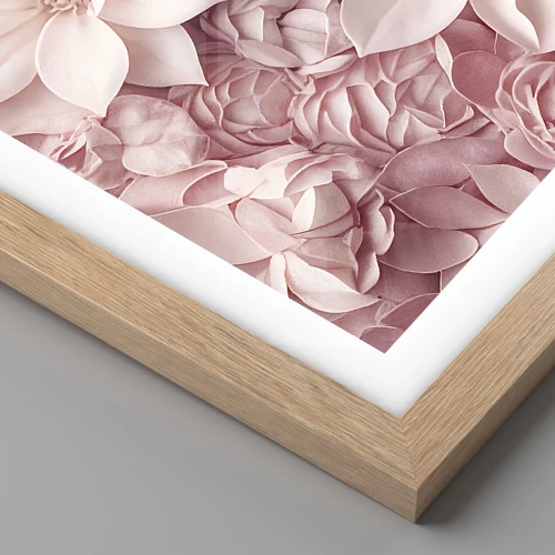 Affiche dans un chêne clair - Poster - Dans les pétales roses - 40x30 cm