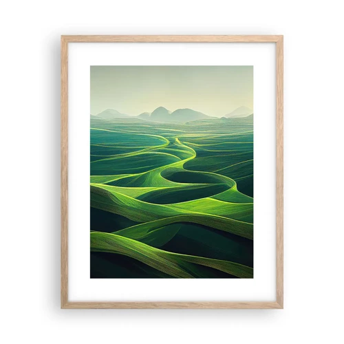 Affiche dans un chêne clair - Poster - Dans les vallées verdoyantes - 40x50 cm