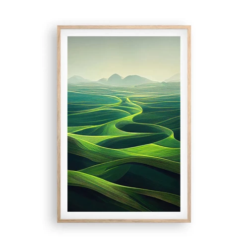 Affiche dans un chêne clair - Poster - Dans les vallées verdoyantes - 61x91 cm