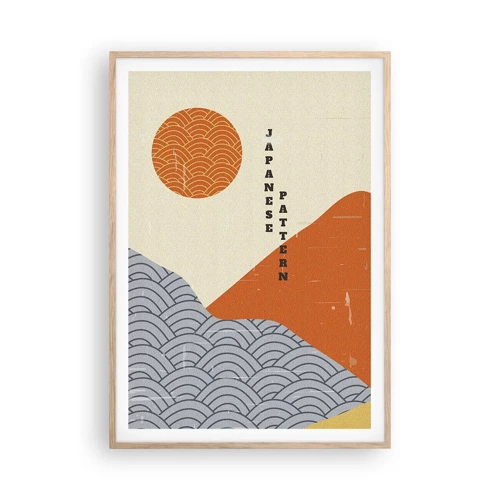 Affiche dans un chêne clair - Poster - Dans l'esprit japonais - 70x100 cm